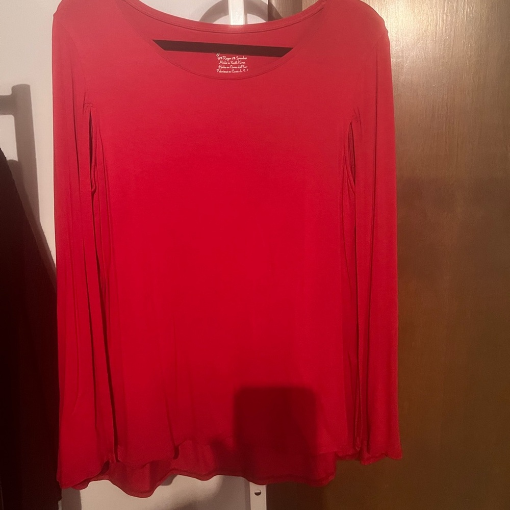 Red cape top by Chico’s